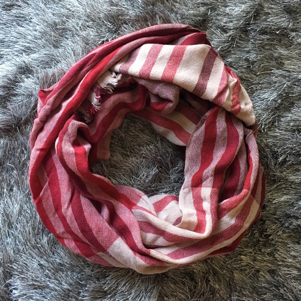Red Striped Soft Maroon Scarf